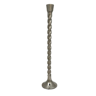 Portavelas de aluminio torneado 41 cm – plateado