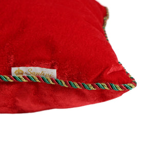 Cojín navideño de terciopelo 35 cm - color rojo