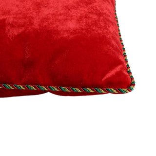 Cojín navideño de terciopelo  rectangular 48 cm - color rojo