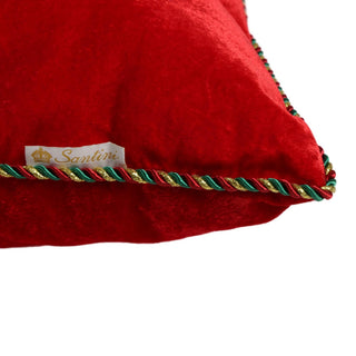 Cojín navideño de terciopelo  rectangular 50 cm - color rojo