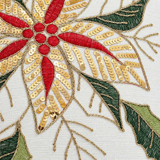 Cojín navideño Poinsettia 45 cm - color blanco