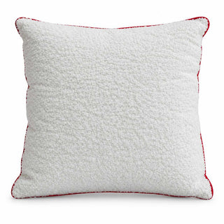 Cojín navideño motivo lazo rojo 45 cm - color blanco