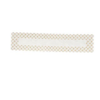 Camino de mesa navideño 180 × 40 × 0.1 cm - color ivory/dorado