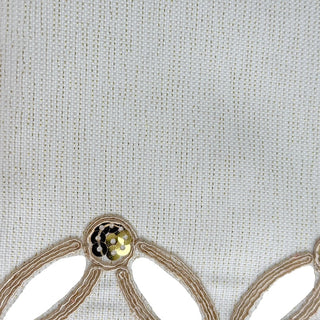 Camino de mesa navideño 180 × 40 × 0.1 cm - color ivory/dorado