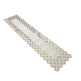 Camino de mesa navideño 180 × 40 × 0.1 cm - color ivory/dorado