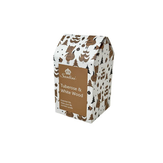 Vela aromática tuberosa y madera blanca en envase de vidrio domo 12 cm