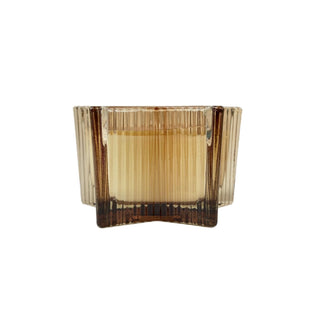 Vela aromática tuberosa y madera blanca envase de vidrio en forma de estrella 13 cm