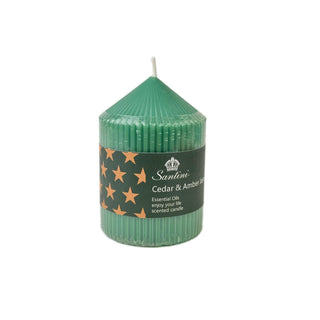Vela de pilar aromática cedro y jazmín ámbar 10 cm