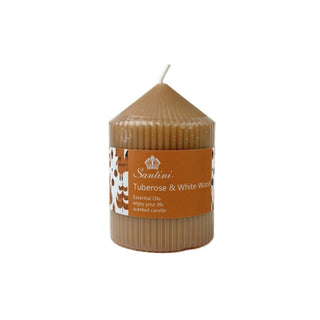 Vela de pilar aromática tuberosa y madera blanca 10 cm