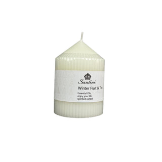 Vela de pilar aromática fruta de invierno y te 10 cm