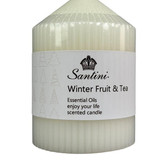 Vela de pilar aromática fruta de invierno y te 10 cm