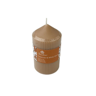 Vela de pilar aromática tuberosa y madera blanca 12.5 cm