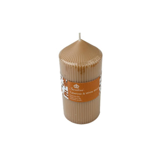 Vela de pilar aromática tuberosa y madera blanca 15 cm
