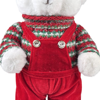 Oso decorativo navideño de pie con gorro 47 cm – rojo/blanco