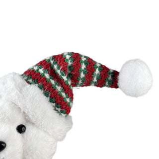 Oso decorativo navideño de pie con gorro 47 cm – rojo/blanco