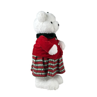 Osa decorativa navideña de pie 42 cm – rojo/blanco