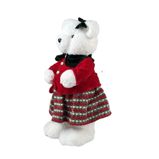 Osa decorativa navideña de pie 42 cm – rojo/blanco