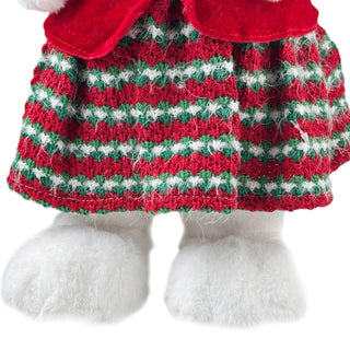 Osa decorativa navideña de pie 42 cm – rojo/blanco