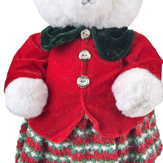 Osa decorativa navideña de pie 42 cm – rojo/blanco