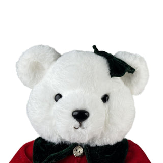 Osa decorativa navideña de pie 42 cm – rojo/blanco
