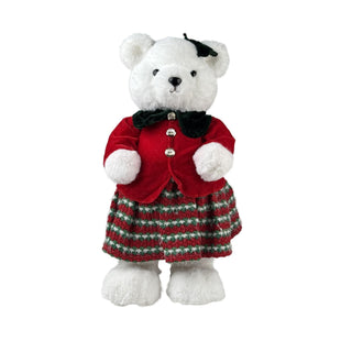 Osa decorativa navideña de pie 42 cm – rojo/blanco