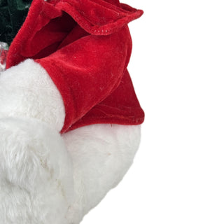 Oso decorativo navideño sentado con sombrero 36 cm – rojo/blanco