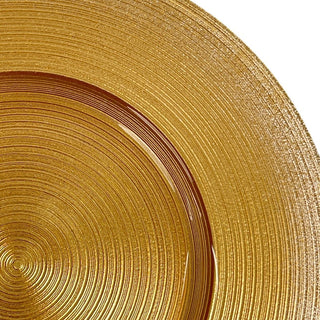 Plato de fondo de vidrio efecto círculos 33 cm - color dorado