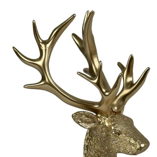 Reno decorativo navideño de pie 29 cm – dorado