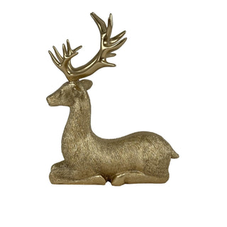 Reno decorativo navideño acostado 21 cm – dorado