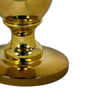 Portavelas de vidrio 25 cm - color dorado
