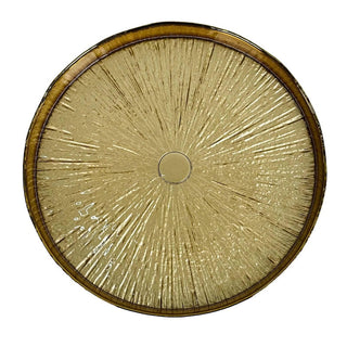 Plato de fondo de vidrio efecto hoja 33 × 2 cm - color dorado