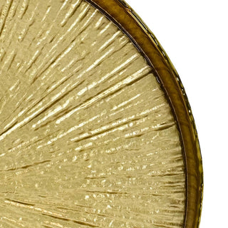 Plato de fondo de vidrio efecto hoja 33 × 2 cm - color dorado