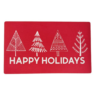 Alfombra navideña decorativa Happy Holidays 45 × 75 - color rojo