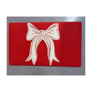 Alfombra navideña decorativa motivo Lazo. 45 × 75 cm - color rojo