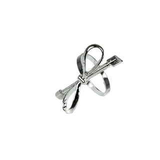 Juego de anillos para servilletas de metal motivo lazo 10.6 cm - color plateado