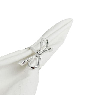 Juego de anillos para servilletas de metal motivo lazo 10.6 cm - color plateado