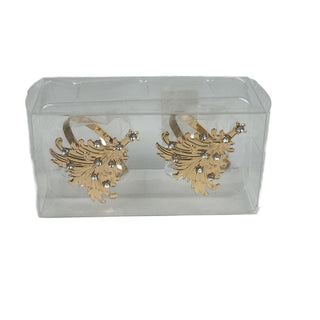 Juego de anillos para servilletas de metal motivo árbol con brillantes 10.6 cm - color dorado