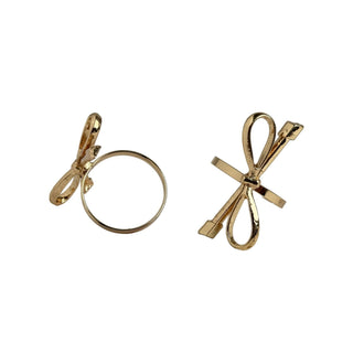 Juego de anillos para servilletas de metal motivo lazo 10.6 cm - color dorado
