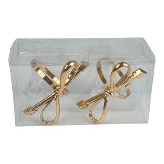 Juego de anillos para servilletas de metal motivo lazo 10.6 cm - color dorado