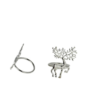 Juego de anillos para servilletas de metal motivo reno 10.6 cm - color plateado