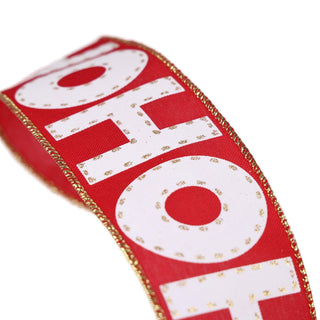 Cinta navideña Ho Ho Ho, 6.3 cm x 8 metros - color rojo