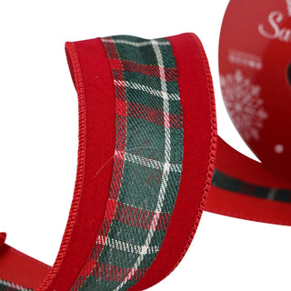 Cinta navideña de terciopelo estilo Ralph Lauren 6.3 cm × 8 metros - color rojo/verde