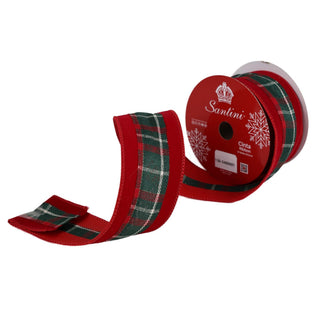 Cinta navideña de terciopelo estilo Ralph Lauren 6.3 cm × 8 metros - color rojo/verde