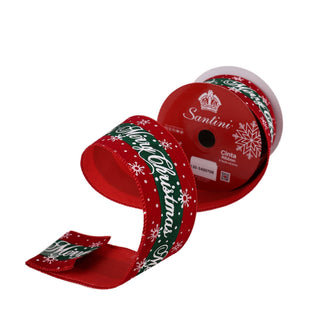 Cinta navideña de terciopelo 6.3 cm × 8 metros - color rojo/verde/blanco