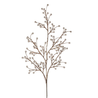 Rama decorativa navideña perlas 83 cm - color blanco/champaña