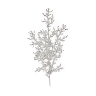 Rama decorativa navideña congelada 76 cm - color blanco transparente
