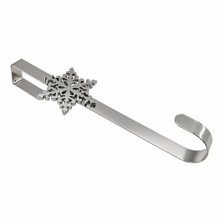 Colgador de corona de metal motivo copo de nieve 37.2 cm - color plateado