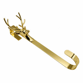 Colgador de corona de metal motivo Reno  37.2 cm - color plateado