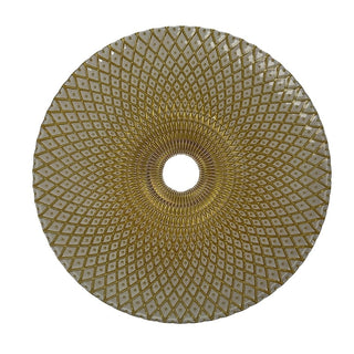 Plato de fondo de vidrio 32 cm motivo rombos - color dorado