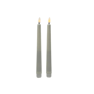 Juego de 2 velas decorativas con luz cálida a batería – 2.2 × 24.5 cm - color blanco